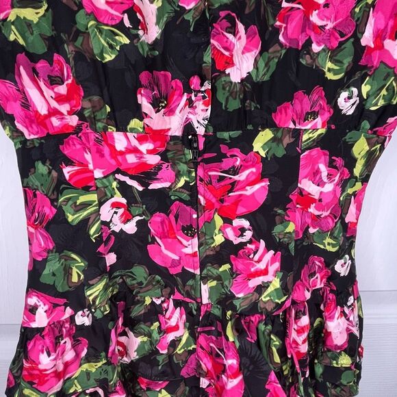 Vintage Silk Form Fitting Dress Floral Size 4 - Picture 10 of 14
